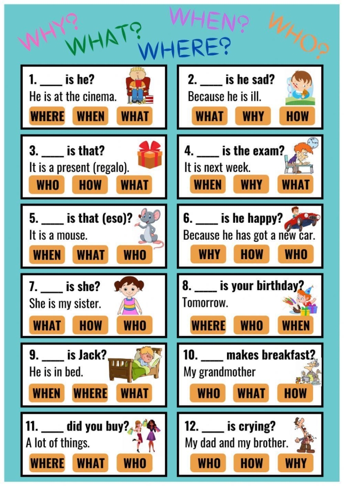 Third grade worksheet featuring a story about a dog park to practice who what where why and when questions