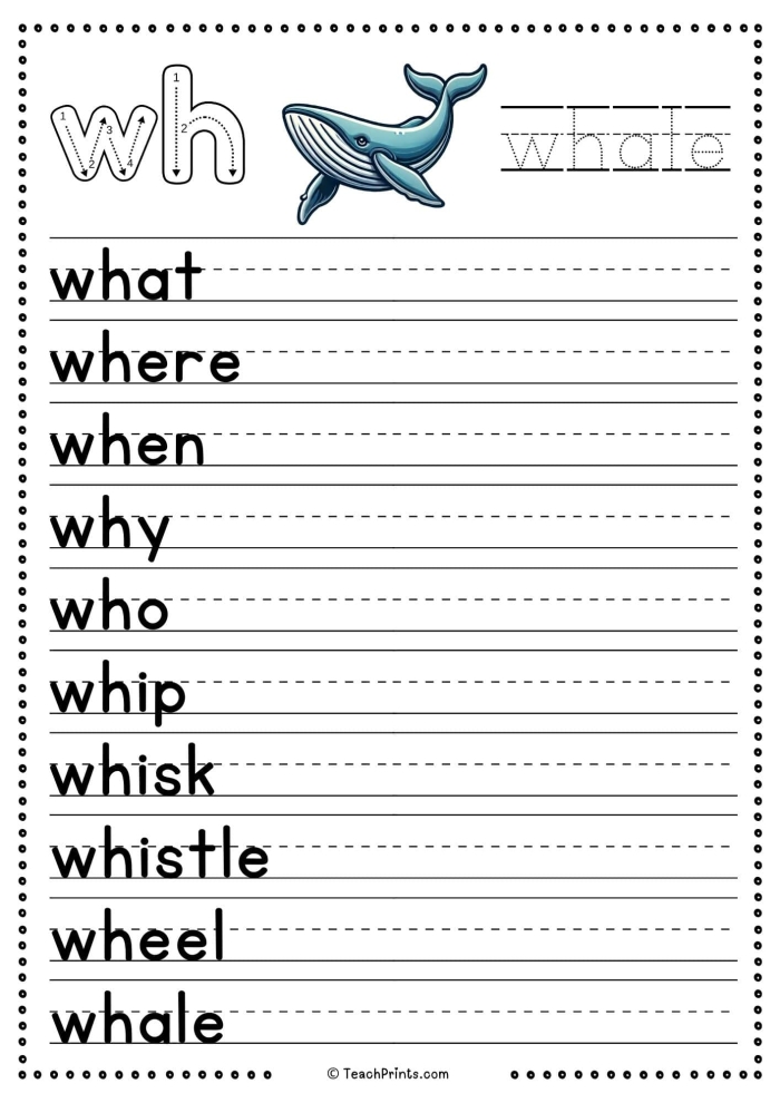 Second grade Wh words worksheet with questions about who what where when and why