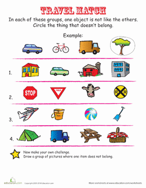 Civics and Government worksheet for Kindergarten A colorful worksheet showing a girl's bedroom filled with unusual items, including a lawnmower. Find the items that don't belong in this fun activity for kindergarten kids.
