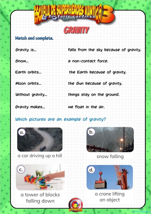 What Factors Affect Gravity Worksheet for Middle School Students Sixth grade science worksheet showing diagrams of mass and distance affecting gravitational force between objects