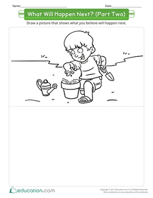 What Will Happen Next Worksheet Reading Activity 18 Kindergarten reading worksheet featuring a story about an astronaut to practice predicting what happens next