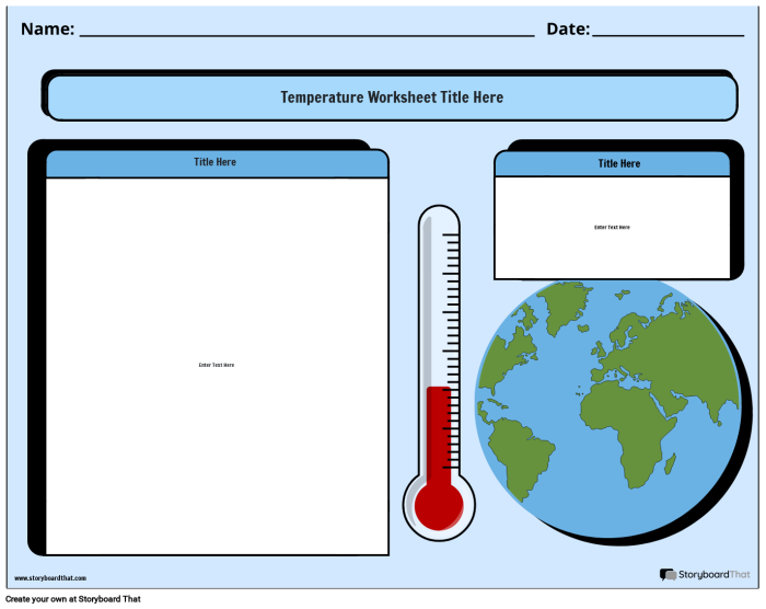 Reading worksheet for First Grade First graders learning to read thermometers and understand temperature. Worksheet titled "What's the Temperature?" for cold weather practice.