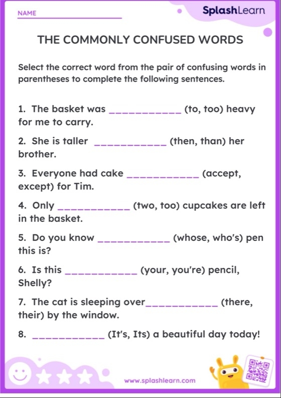 Sixth grade student completing a grammar worksheet exercise on the correct usage of who and whom in sentences