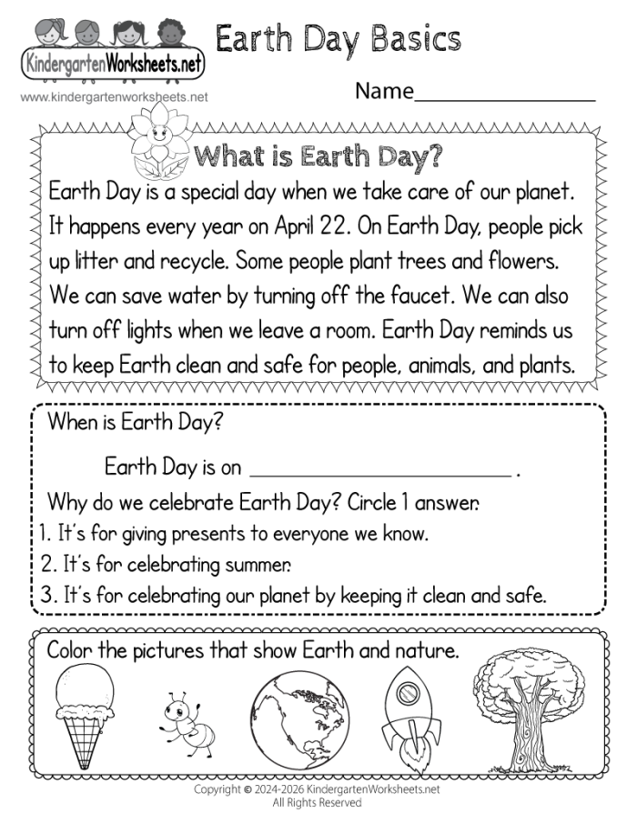 Third grade science worksheet explaining why the Earth spins
