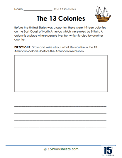 William Penn's influence on Colonial America illustrated in a worksheet for sixth graders