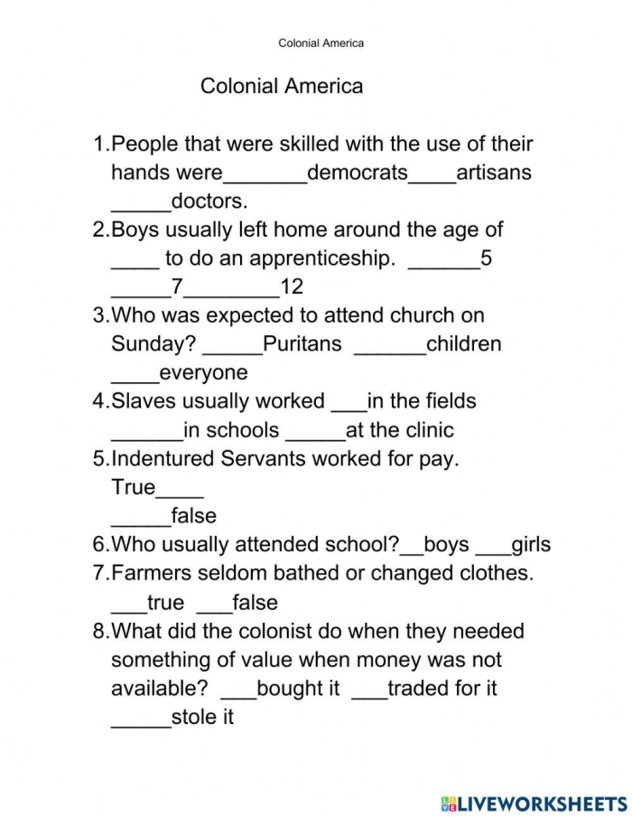 Worksheet featuring William Penn's influence on Colonial America for sixth graders