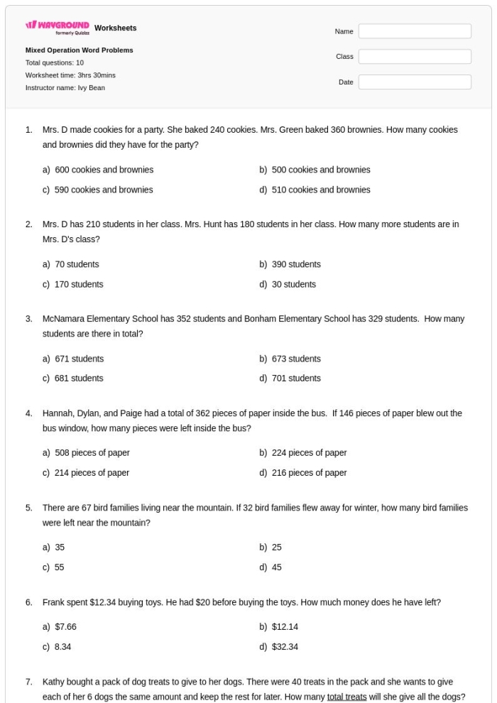 Third grade students practicing winter themed multi-step mixed operations word problems involving fractions worksheet 21