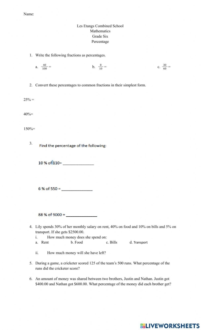 Sixth grade students solving percentage problems with winter sale prices on clothing items