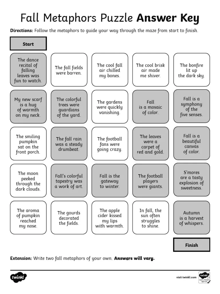 Winter-themed figurative language maze worksheet for fourth graders focusing on similes. Engaging activity to help students identify literary devices in a fun way.