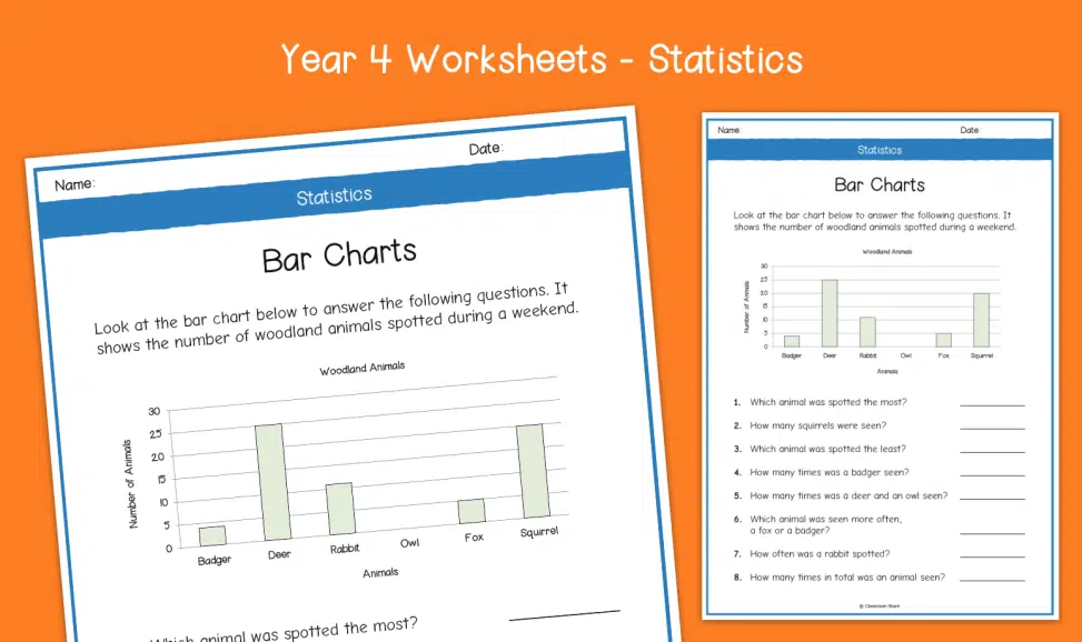 Second grade students practice reading data from a winter sports bar graph worksheet