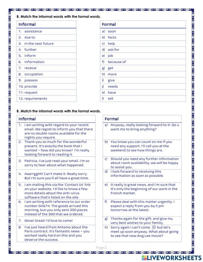 Worksheet on Winter Writing: Exploring Formal vs. Informal Styles for Students Winter-themed writing worksheet for sixth graders focusing on formal and informal styles