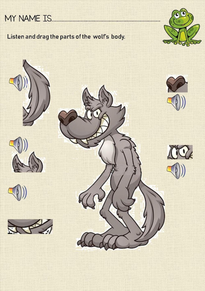 Third grade life science worksheet featuring a gray wolf educational activity