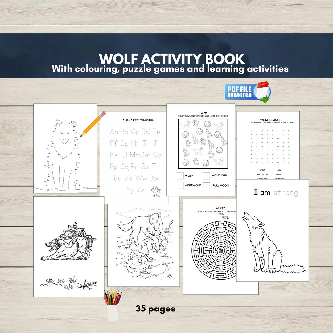 Third grade life science worksheet featuring a wolf illustration for Yellowstone studies