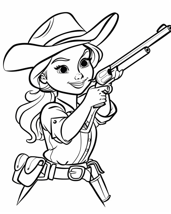 Annie Oakley demonstrating her sharpshooting skills in a historical context for a worksheet