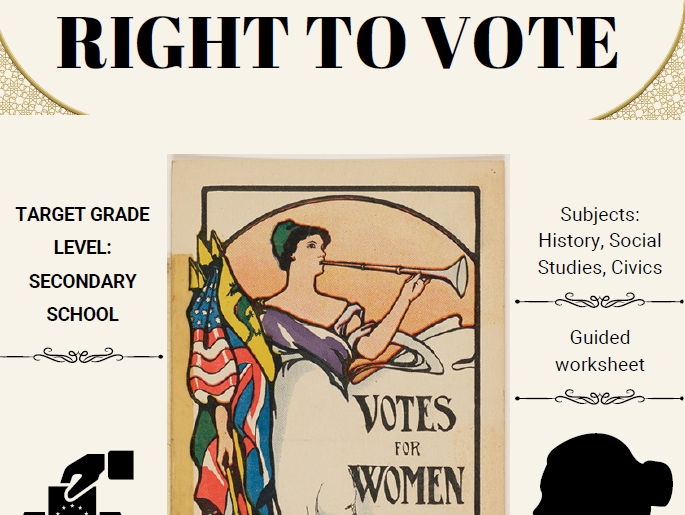 Educational worksheet on the women's right to vote movement for fifth graders Fifth grade worksheet exploring the history of women's suffrage and the 19th Amendment