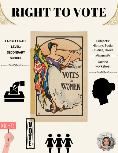 Educational resource illustrating key events and figures in the women's rights movement Worksheet on women's suffrage and the 19th Amendment for fifth graders