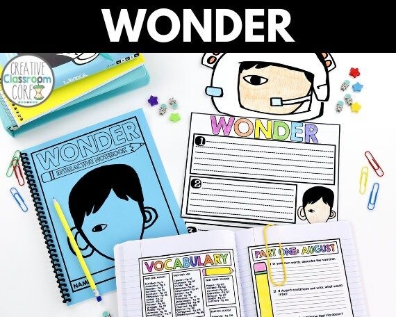 Worksheet for pre-reading activities related to R.J. Palacio's Wonder for fourth graders
