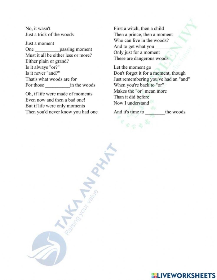 Kindergarten life science worksheet for matching woodland animals to their names