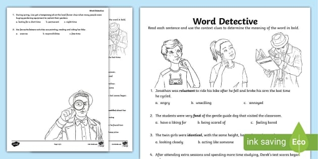 Be a Word Detective Place Value Challenge for Third Graders Number 10 Third grade place value worksheet showing word detective activity where students use context clues to determine meaning of unfamiliar words in sentences