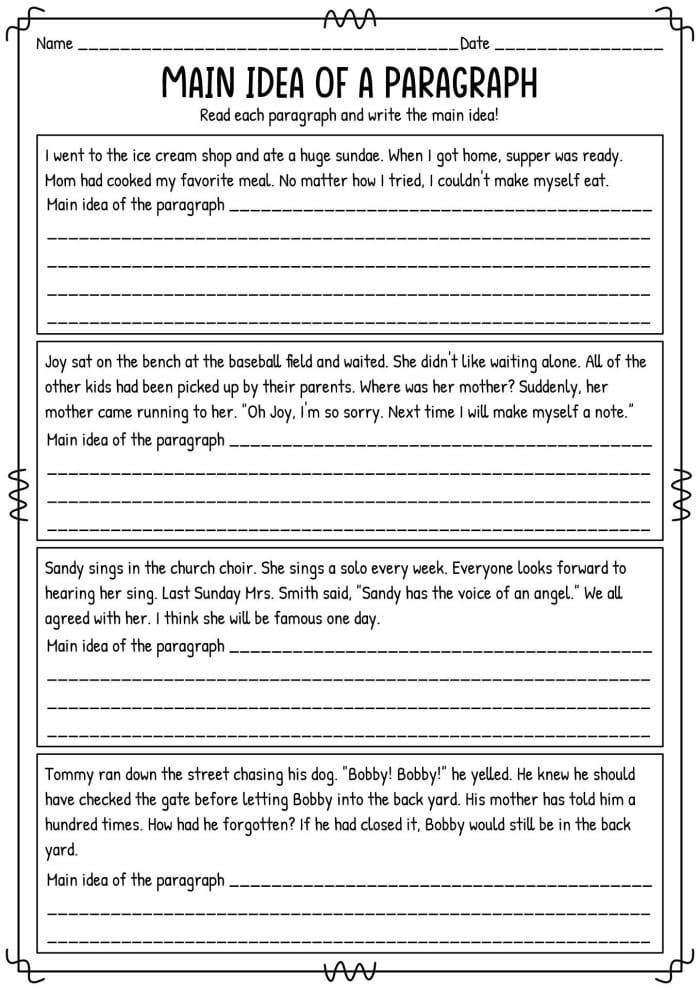 Worksheet featuring various working dogs assisting humans