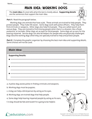 Illustration of various working dogs helping humans in different roles