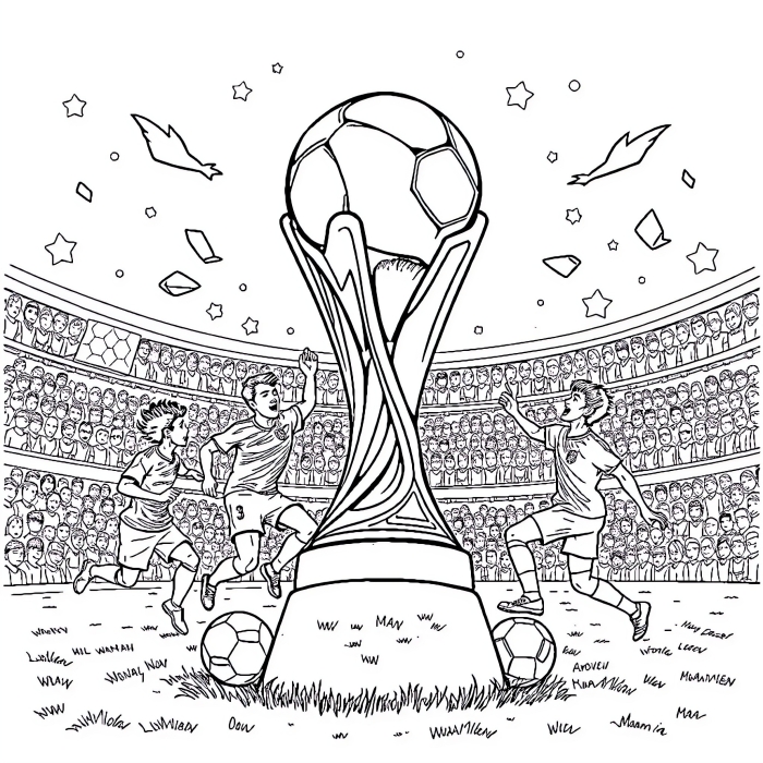 World Cup Color-by-Number worksheet for kindergarten counting activity