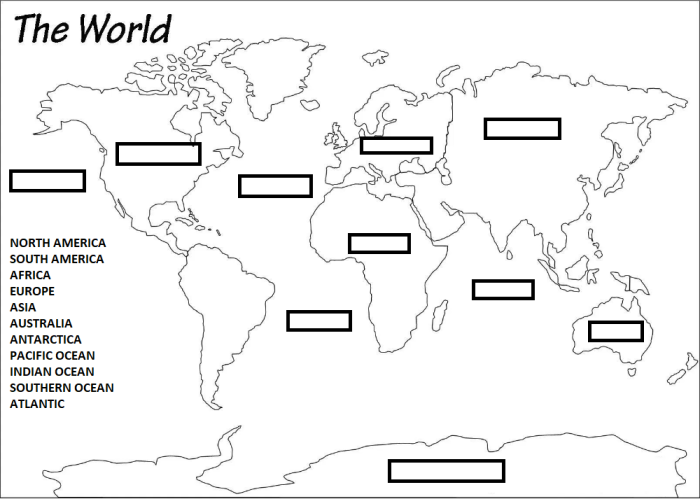 Second grade students labeling and coloring a world map activity worksheet for math and geography