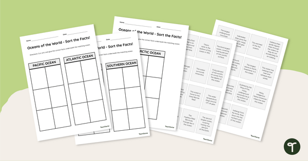 World Oceans Data and Graphing Worksheet for Elementary Students Fourth grade students learning about world oceans and their characteristics through data graphing activities