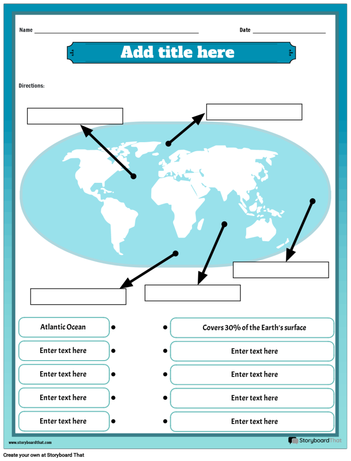 World Oceans Data and Graphing Introduction Sheet for Elementary Learners Fourth grade students learning about world oceans through a data and graphing worksheet activity