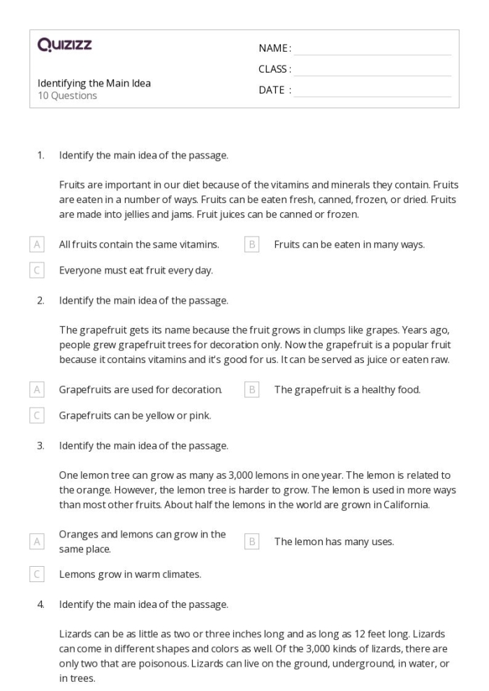Third grade graphic organizer worksheet showing main idea and supporting details template for Wright Brothers reading activity