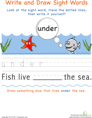 Worksheet featuring the word "made" for kindergarten sight word practice