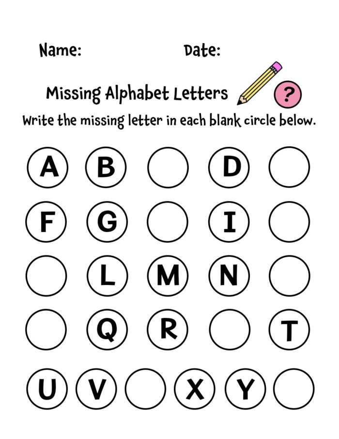 Engaging sports-themed worksheet for practicing letter recognition and writing skills Worksheet featuring the "Write the Missing Letter: Sports Fun" activity for kindergarten students