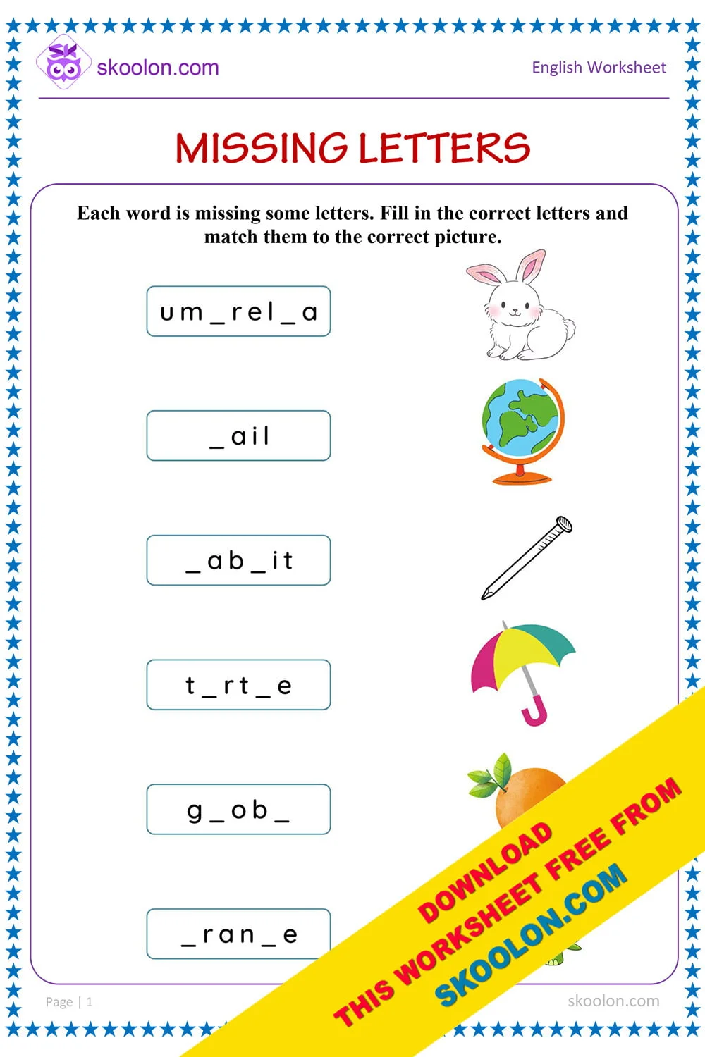 Worksheet image illustrating a kindergarten activity on weather vocabulary and letter recognition Kids completing the Write the Missing Letter worksheet by filling in the first letters of weather words