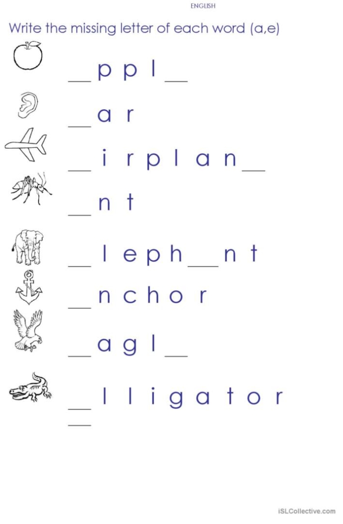 Write the Missing Letter: How's the Weather? worksheet for early readers Worksheet featuring weather words with missing first letters for kindergarten students