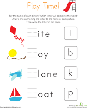 Worksheet for kids to fill in the missing first letters of celestial words in the sky