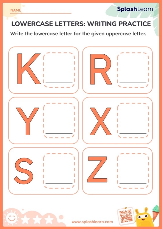 Writing worksheet for Kindergarten Writing Lowercase Letters worksheet for Kindergarten
