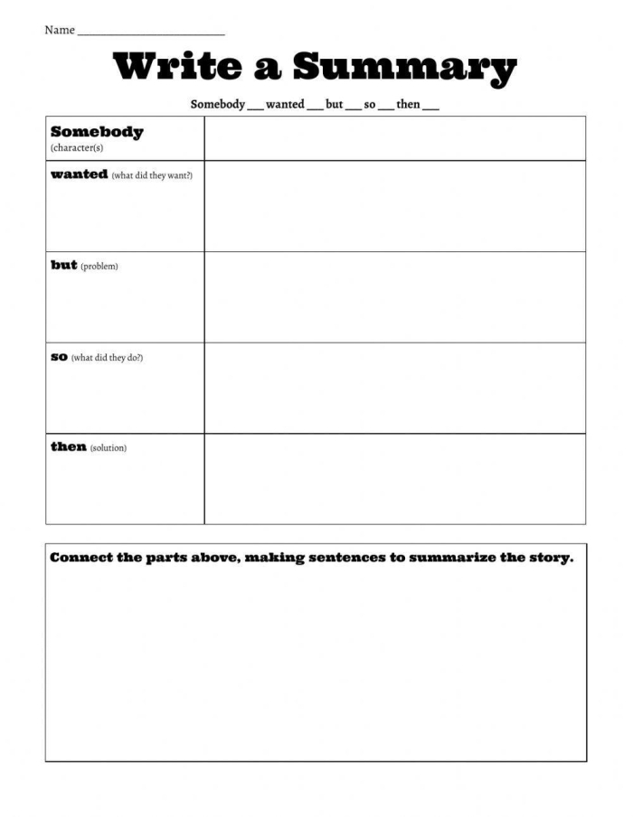 Worksheet for writing nonfiction summaries about the Mimic Octopus
