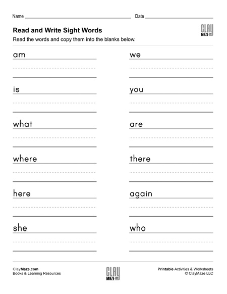 Engaging Writing Sight Words worksheet for Pre-K learners Children practicing sight words with pencils on a colorful worksheet