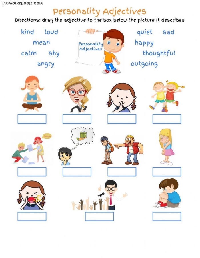 Engaging Writing With Adjectives activity for young learners Worksheet showcasing the impact of sensory adjectives in writing for third graders
