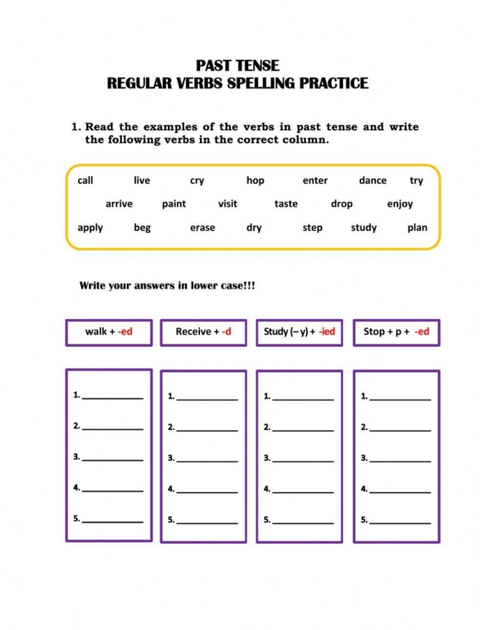 Worksheet for second graders focusing on present tense verbs ending in Y