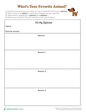A second-grade student working on a worksheet about their favorite animal, focusing on decimals. Your Favorite Animal worksheet for second graders featuring research and facts.