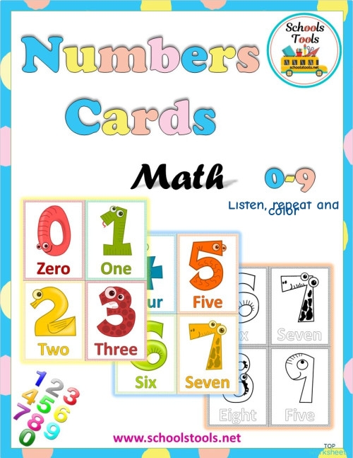Place Value worksheet for First Grade 0–9 Digit Cards worksheet for First Grade