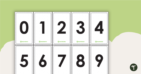 Place Value worksheet for First Grade 0–9 Digit Cards worksheet for First Grade