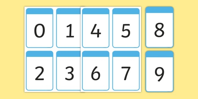Place Value worksheet for First Grade 0–9 Digit Cards worksheet for First Grade