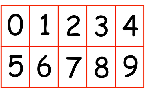 Place Value worksheet for First Grade 0–9 Digit Cards worksheet for First Grade