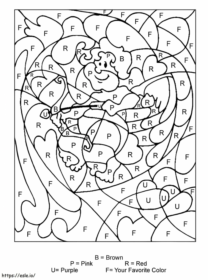 Color by letters activity for young learners to review letters and colors, worksheet 6 Kindergarten color by letters worksheet for practicing ABC recognition with mixed operations