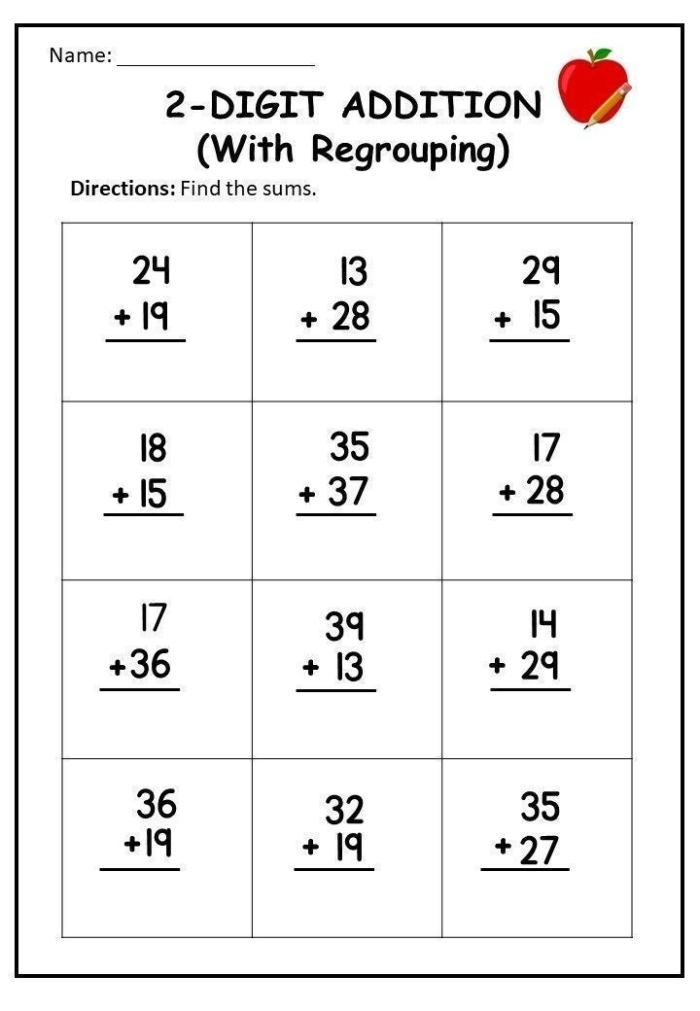 Colorful worksheet for second graders featuring double-digit addition themed around an art gallery
