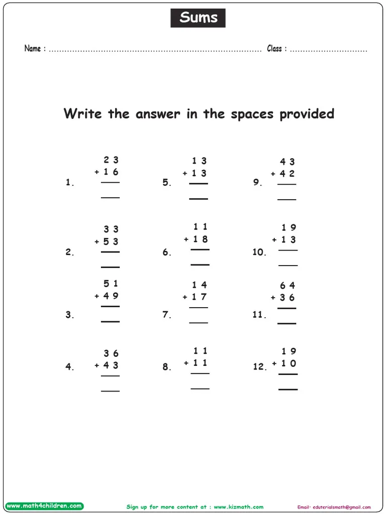 Colorful worksheet featuring addition of double-digit numbers with an art gallery theme for second graders
