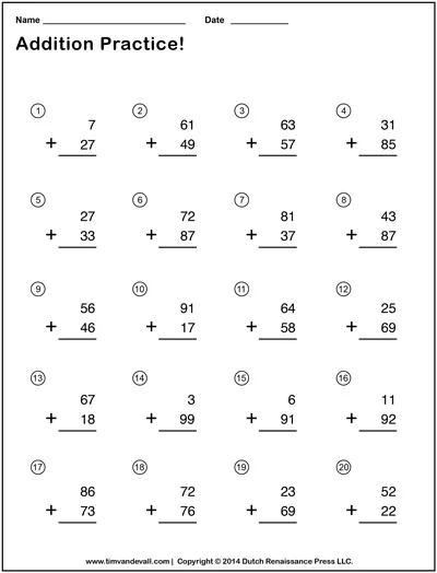 Colorful worksheet for second graders focused on adding double-digit numbers while exploring art concepts