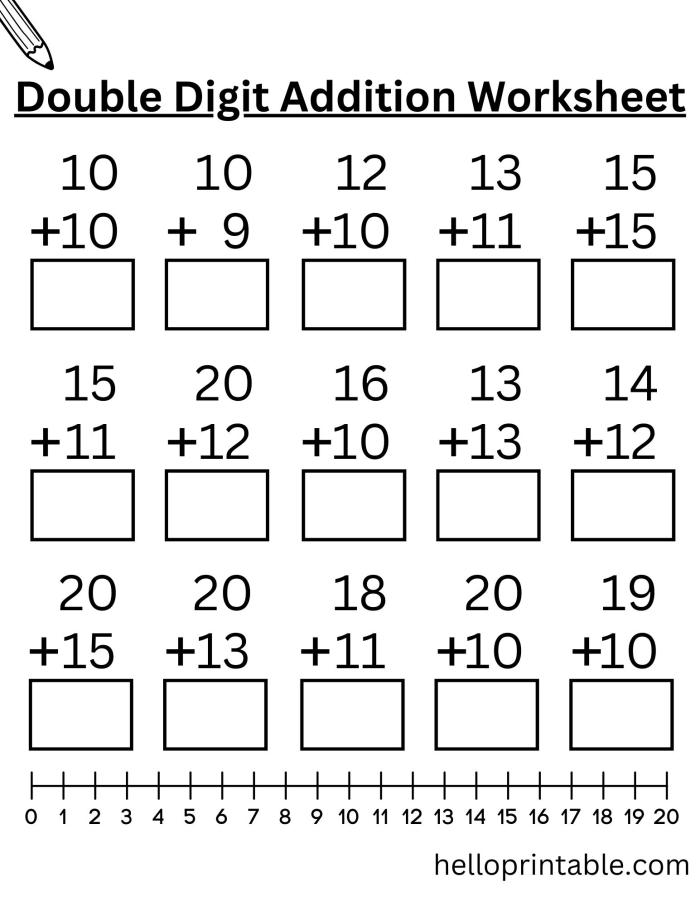 Colorful worksheet featuring adding double-digits in an art gallery setting for second graders